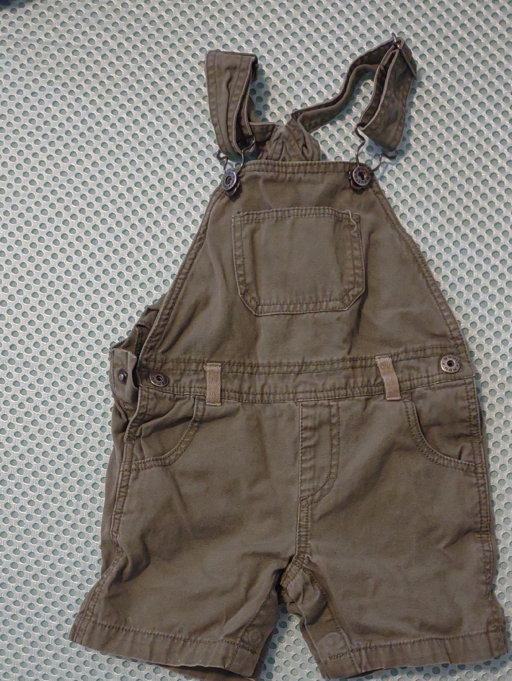Baby 12 Months Olive Green Short Overalls Bout' Chou